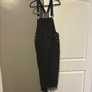 Black Denim Overalls with Full Length and Classic Style